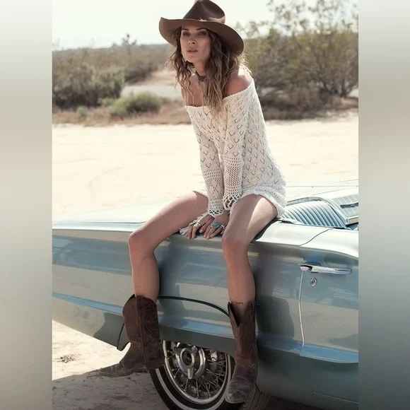 EUC Spell & the Gypsy Collective White Leila off the Shoulder Mini Dress - Picture 7 of 17